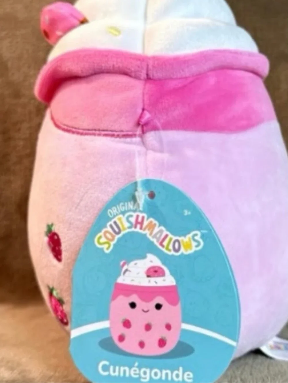NWT Squishmallows Cunègonde The Pink Strawberry Milkshake 5
